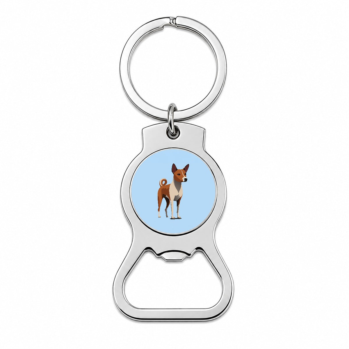 Basenji Dog Standing Bottle Opener Keychain