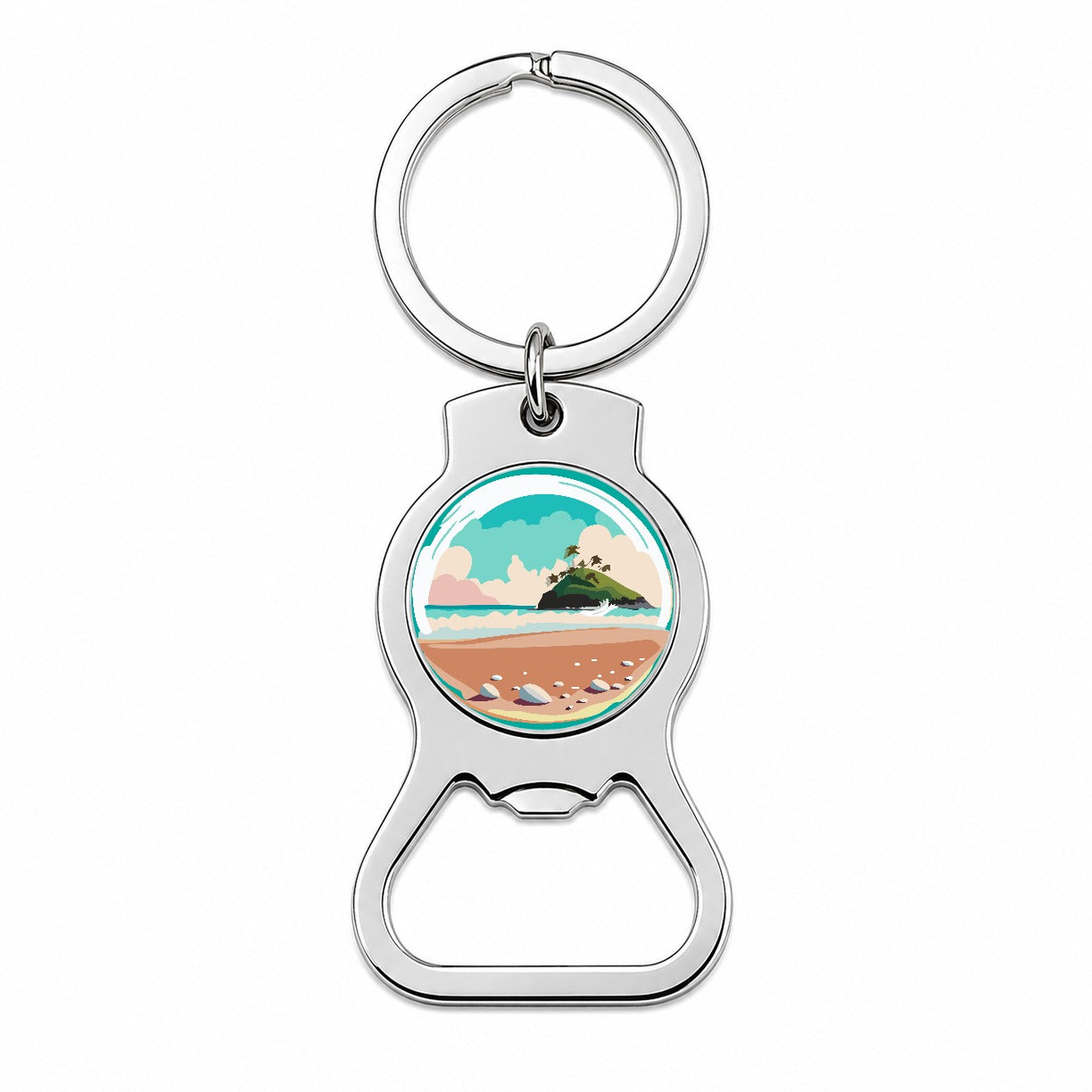 Beach Ocean Paradise Tropical Island Vacation Travel Bottle Opener Keychain