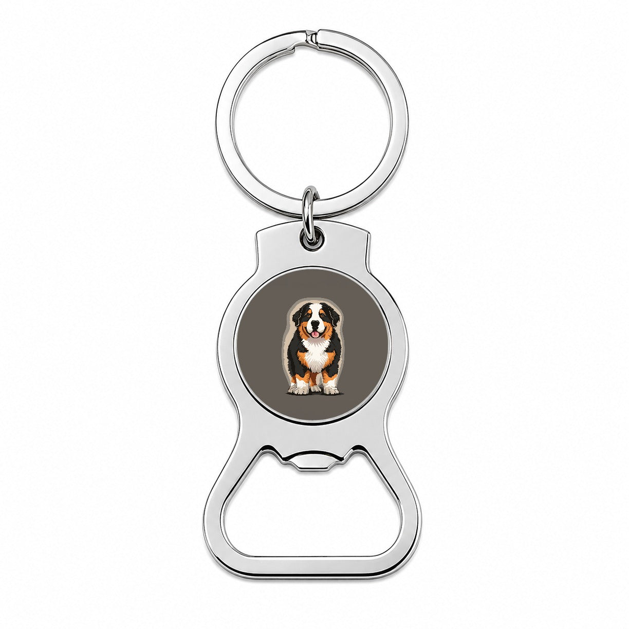 Bernese Mountain Dog Standing Bottle Opener Keychain
