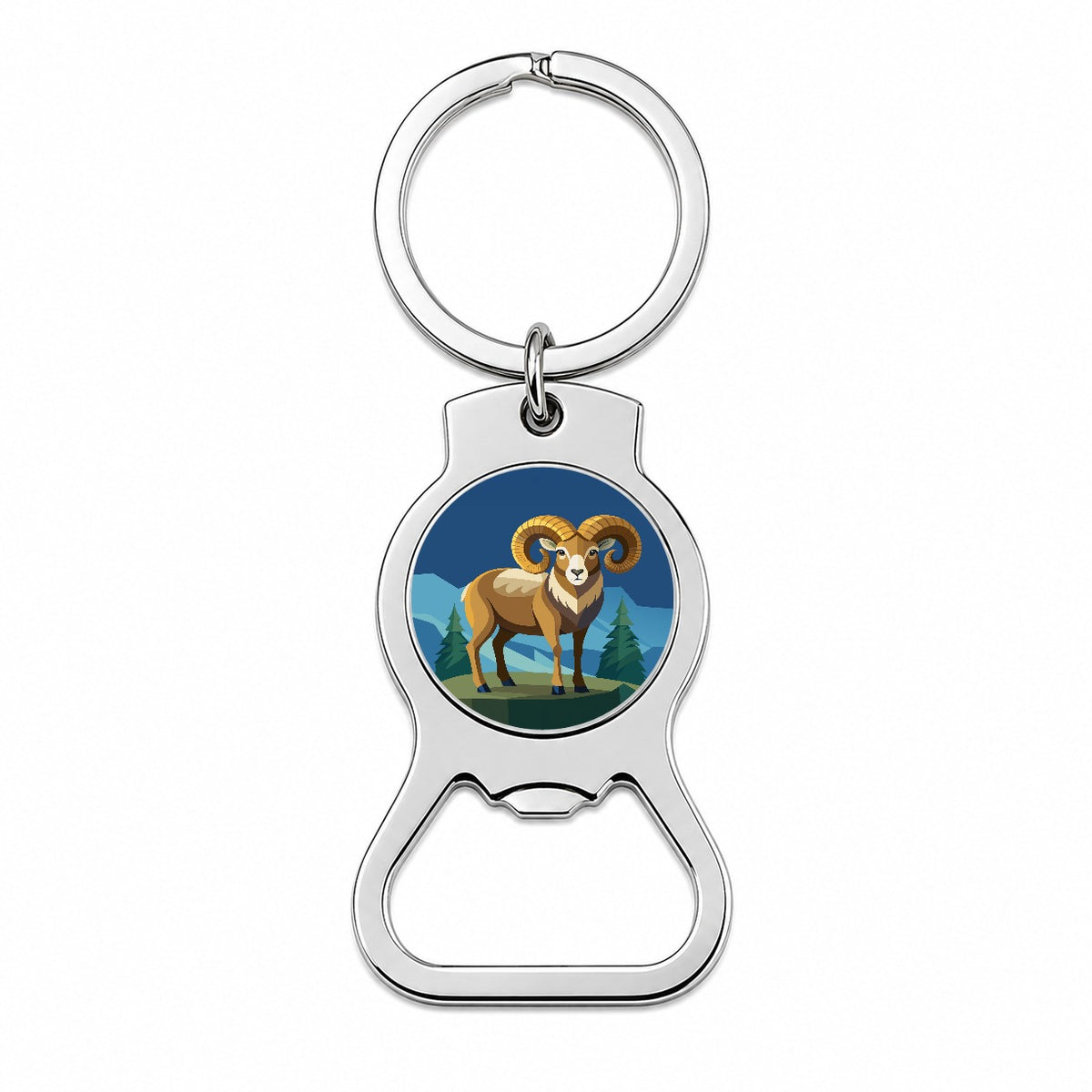 Bighorn Sheep Bottle Opener Keychain