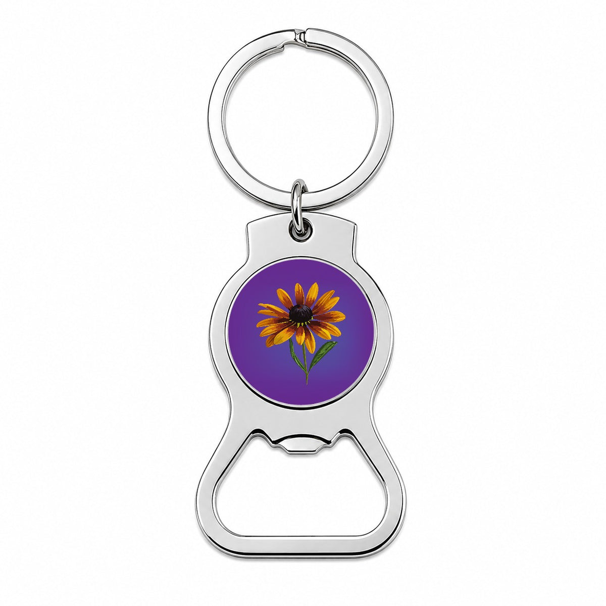 Black Eyed Susan Flower Yellow Watercolor Bottle Opener Keychain