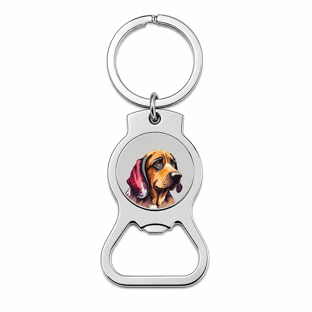 Bloodhound Dog Watercolor Bottle Opener Keychain
