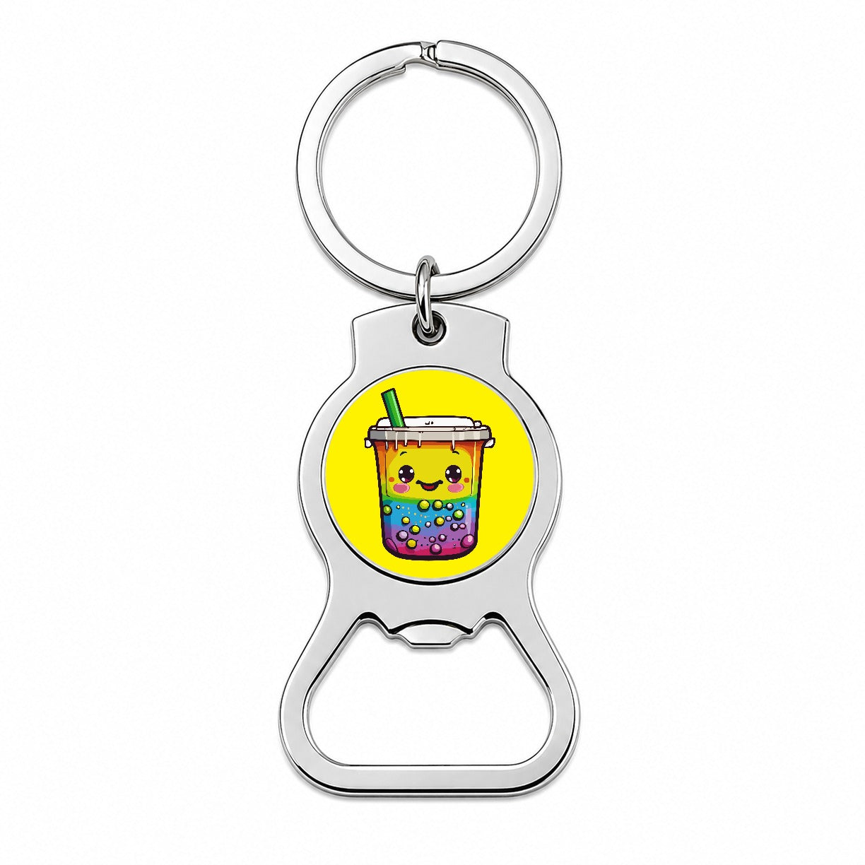 Bubble Tea Rainbow Cute Bottle Opener Keychain