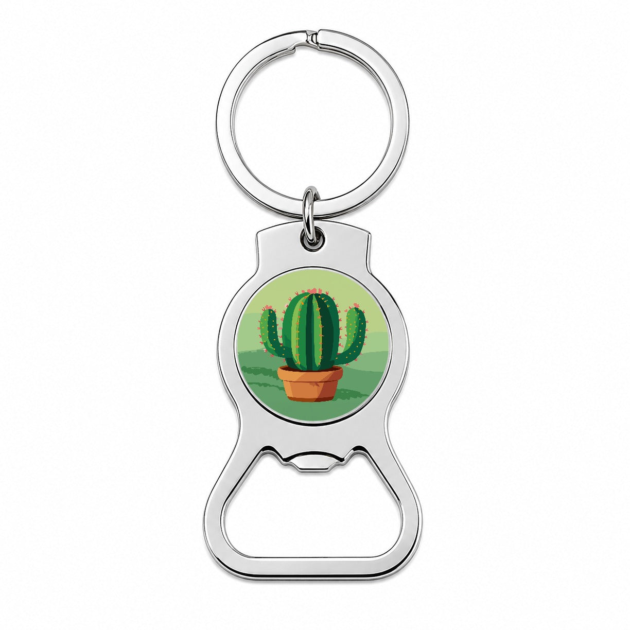 Cactus Green Bottle Opener Keychain