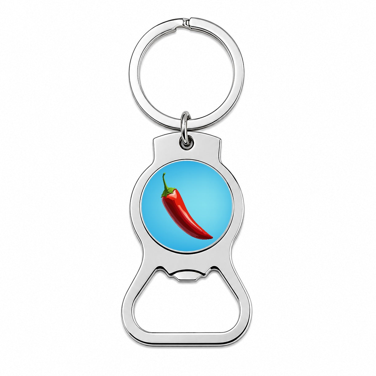 Chili Pepper Red Bottle Opener Keychain
