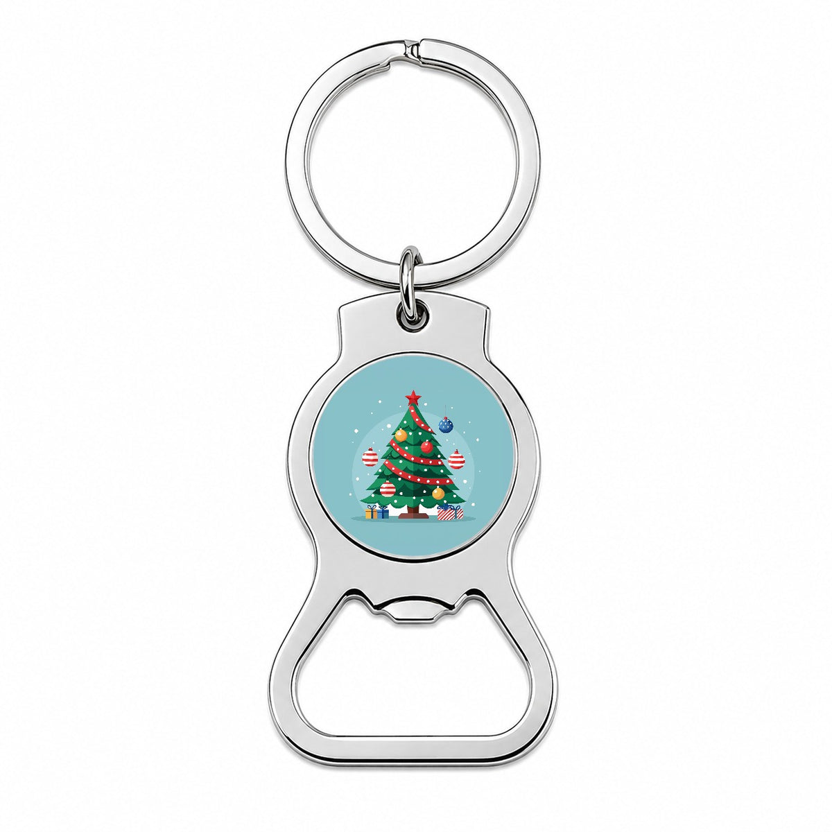 Christmas Patriotic Tree Ornaments Subtle Bottle Opener Keychain