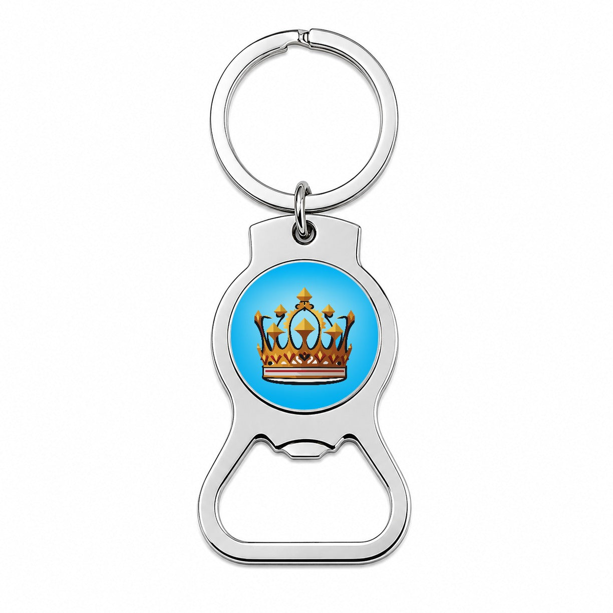 Crown King Queen Royalty Bottle Opener Keychain