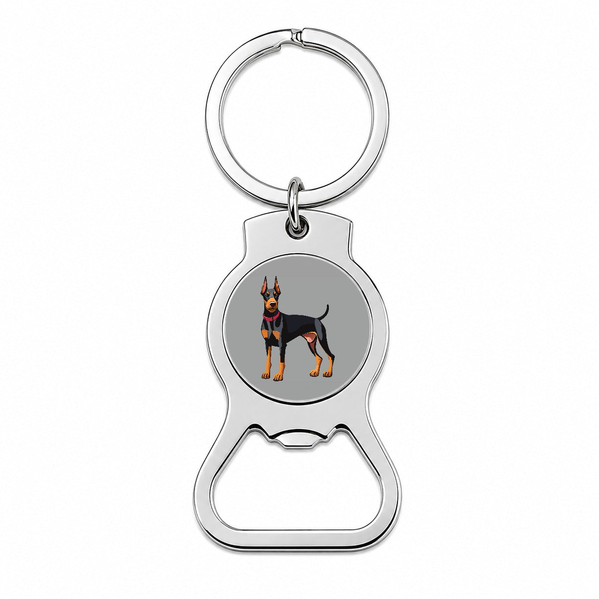 Doberman Dog Standing Bottle Opener Keychain