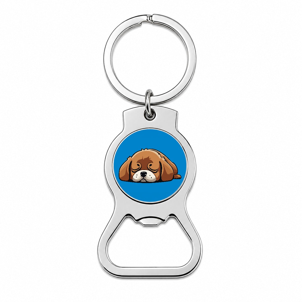 Dog Puppy Napping Sleeping Cute Bottle Opener Keychain