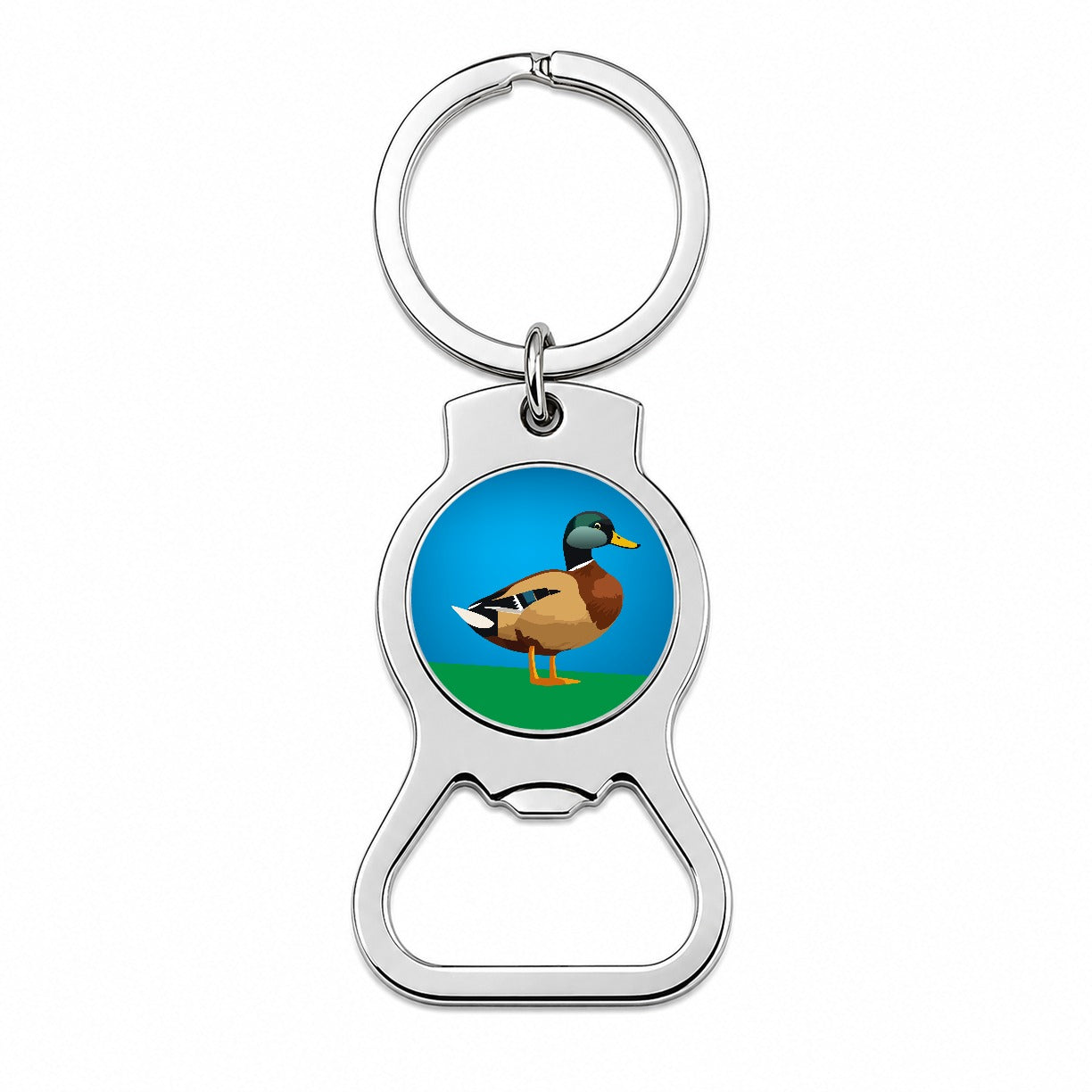 Duck Standing Profile Bottle Opener Keychain