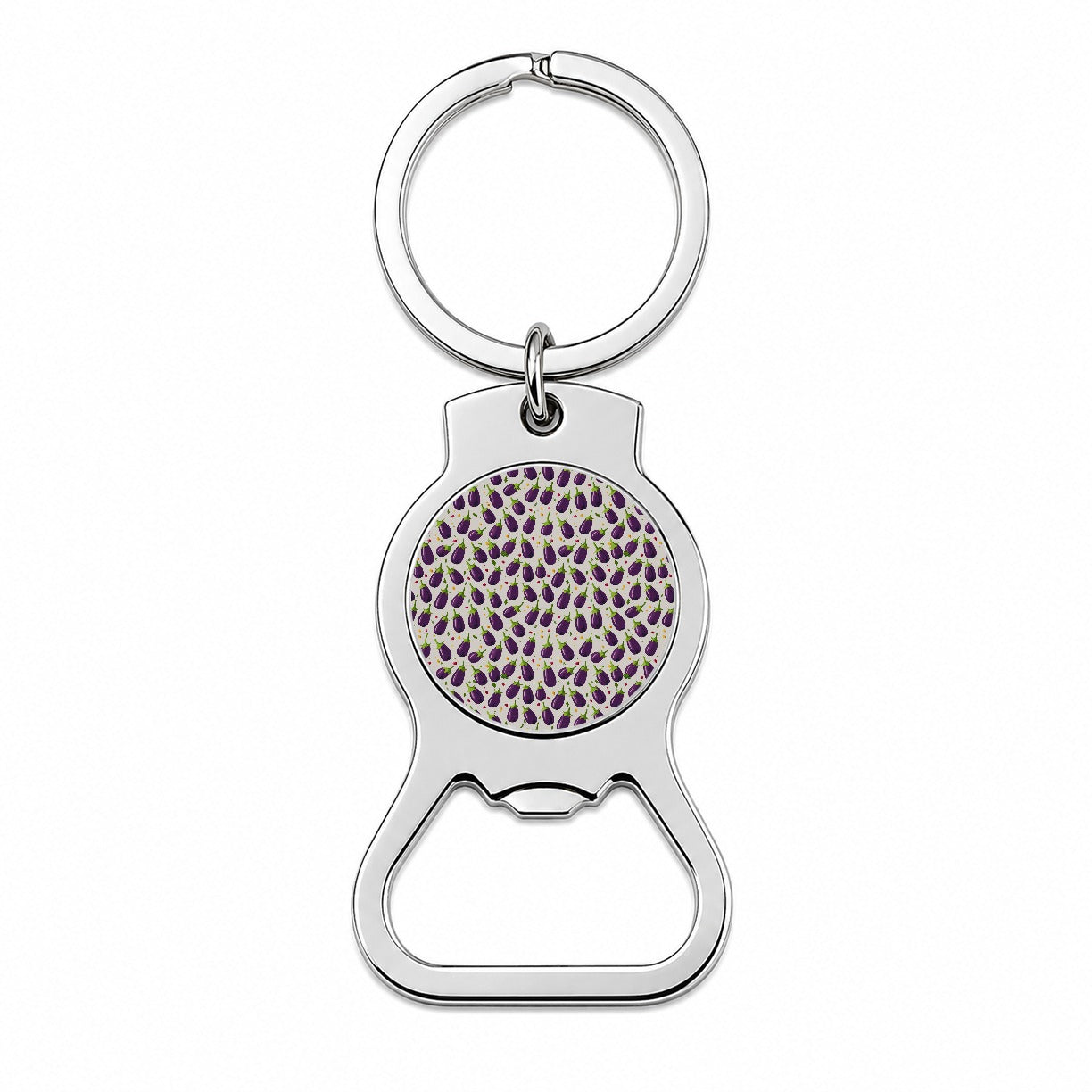 Eggplants Egg Plants Vegetables Scattered Pattern Bottle Opener Keychain