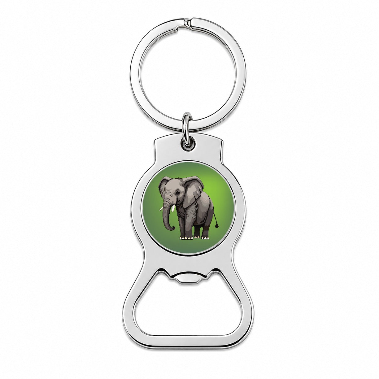 Elephant with Tusks Majestic Bottle Opener Keychain