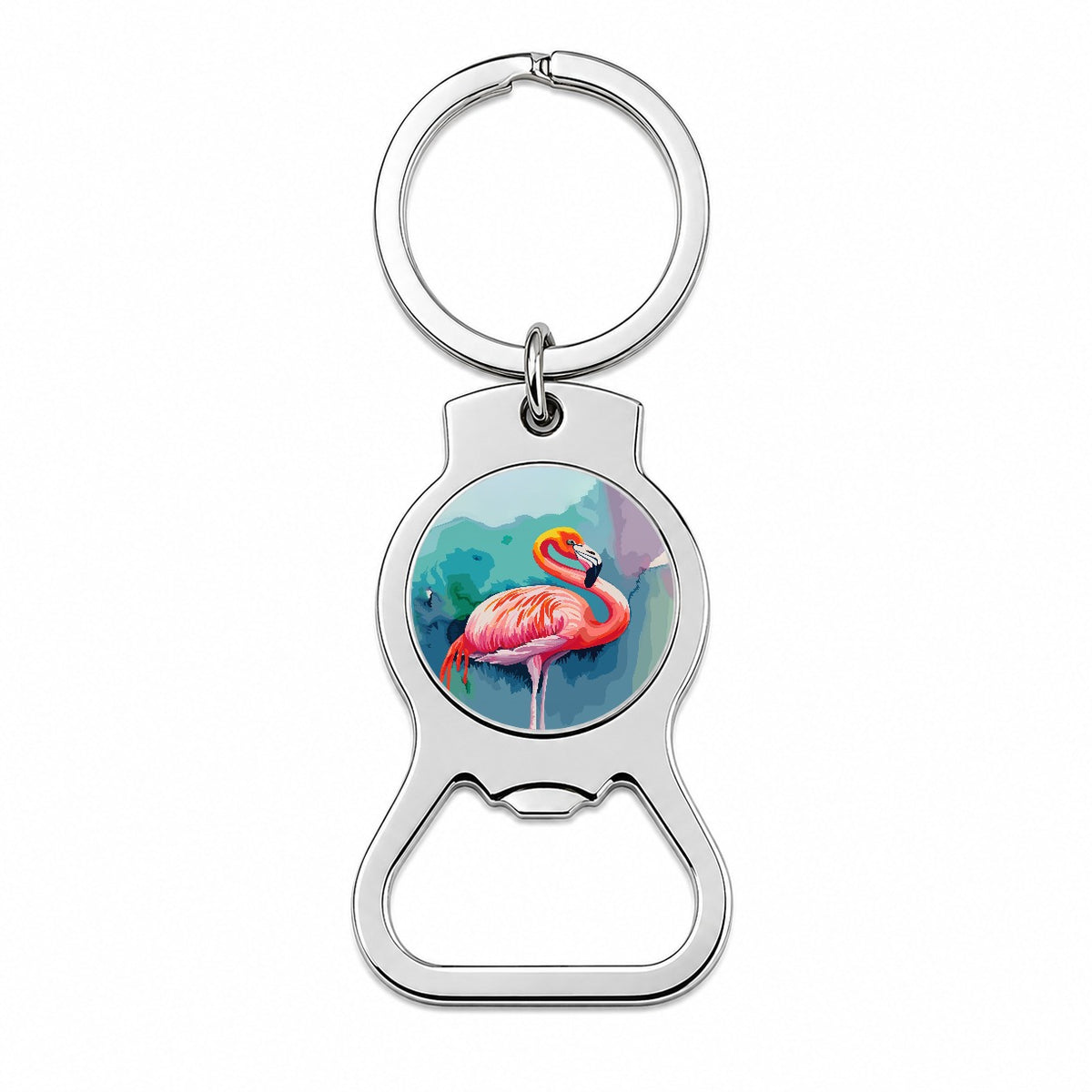 Flamingo Colorful Bottle Opener Keychain