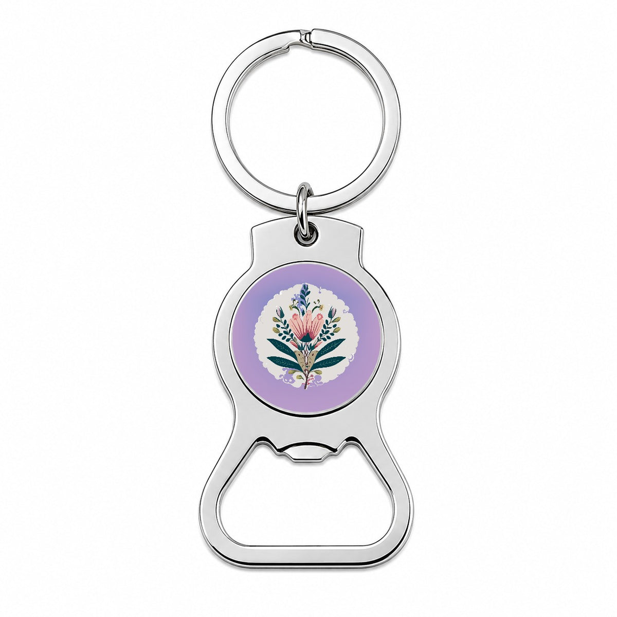 Flowers Floral Motif Bohemian Elegant Wedding Bottle Opener Keychain