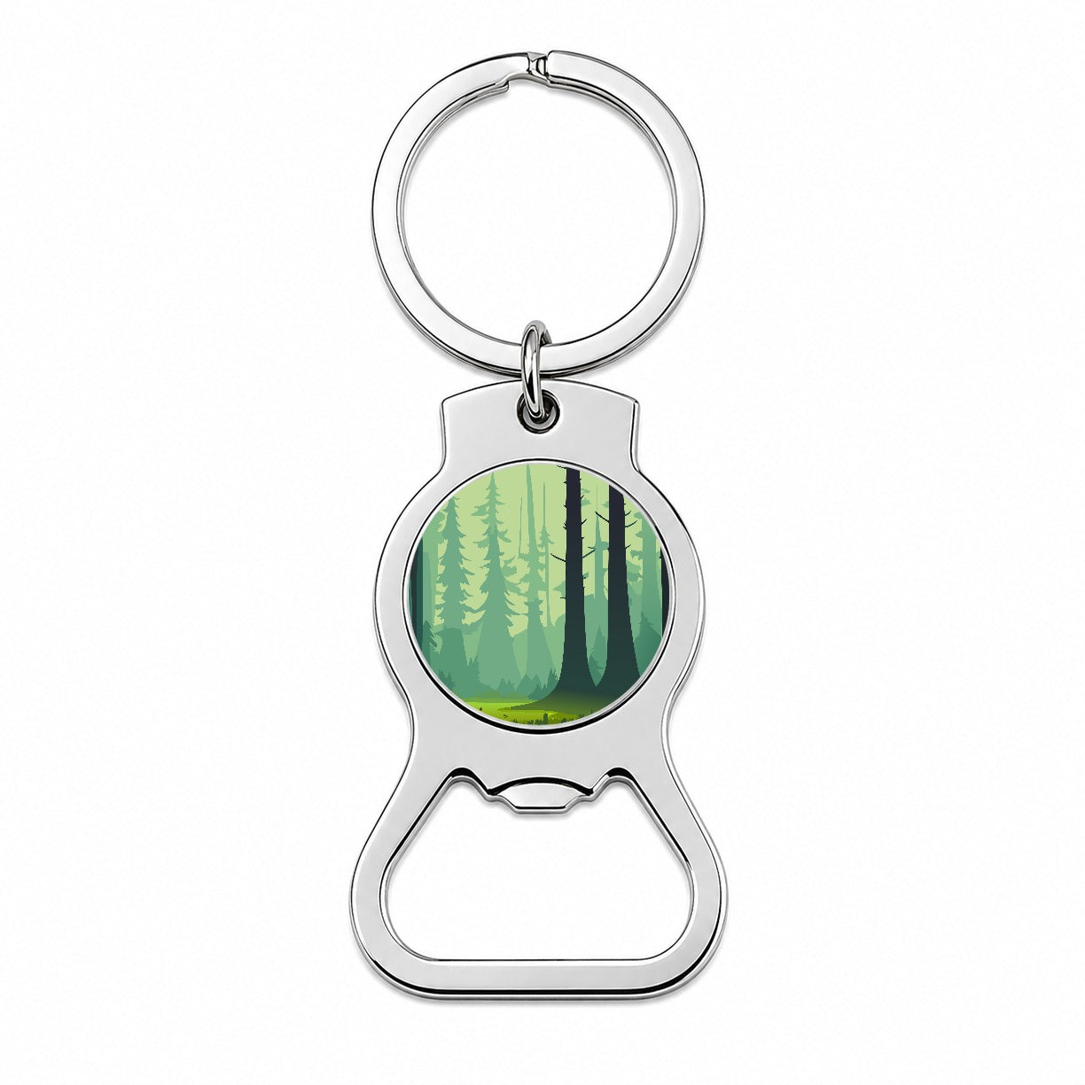 Forest Trees Wilderness Enchanted Bottle Opener Keychain