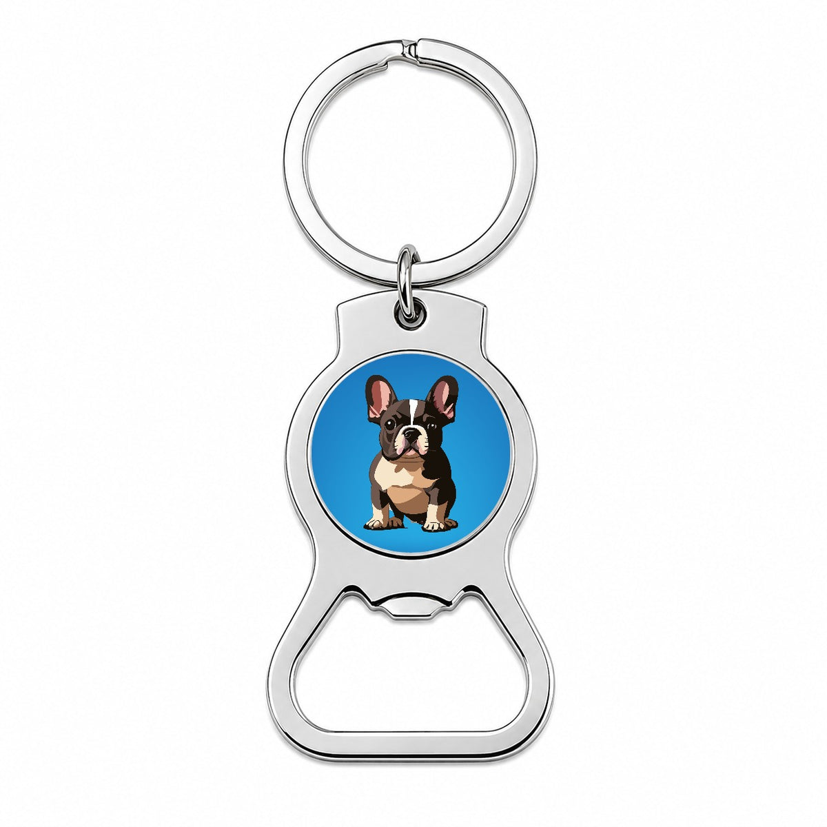 French Bulldog Dog Sitting Bottle Opener Keychain