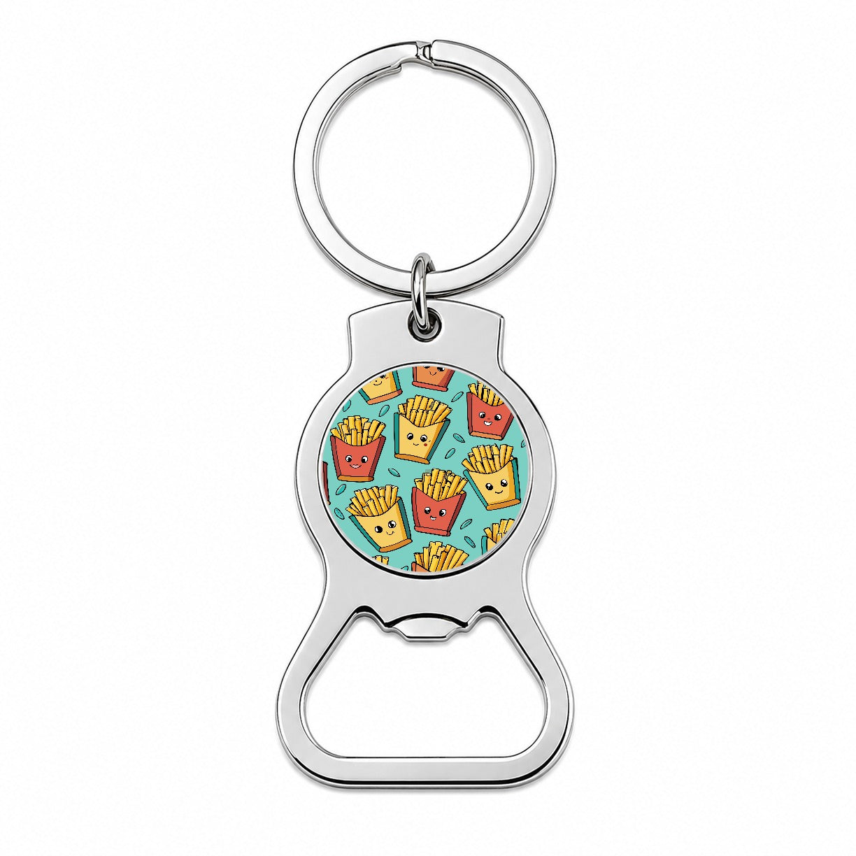 French Fries Cute Pattern Bottle Opener Keychain