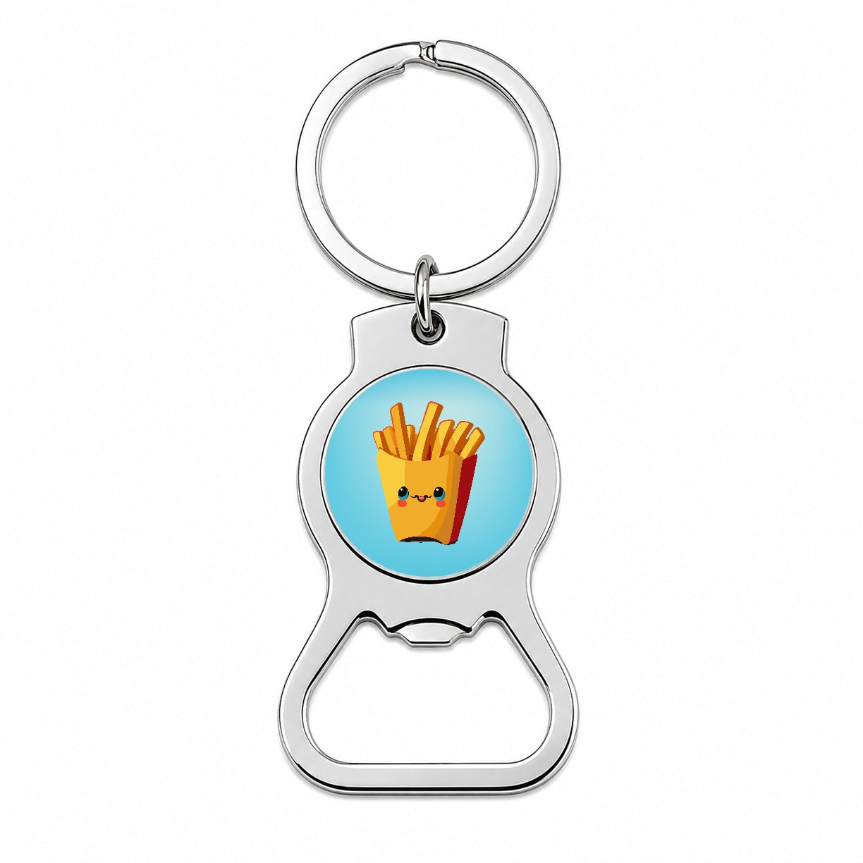 French Fries Smiling Bottle Opener Keychain