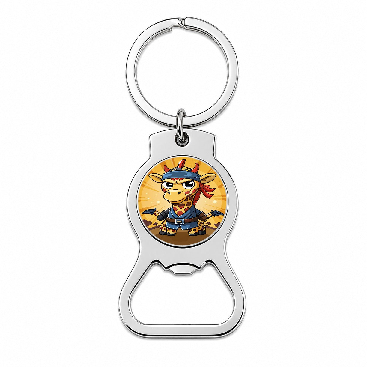 Giraffe Ninja Funny Bottle Opener Keychain