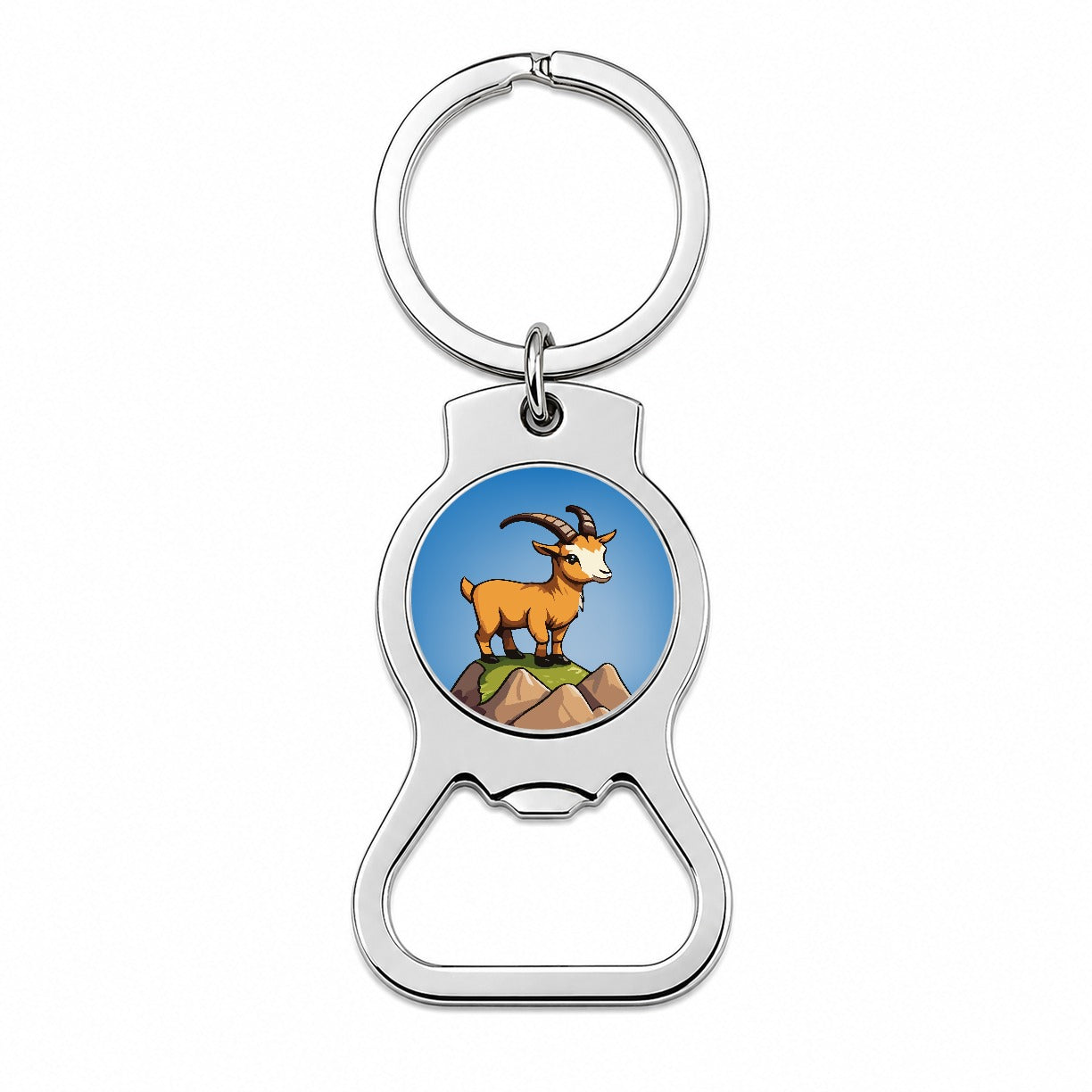 Goat Mountain Cute Bottle Opener Keychain
