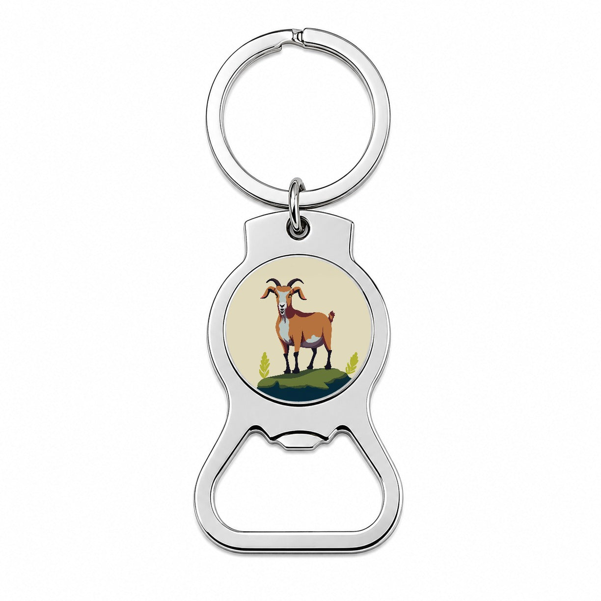 Goat Standing Bottle Opener Keychain
