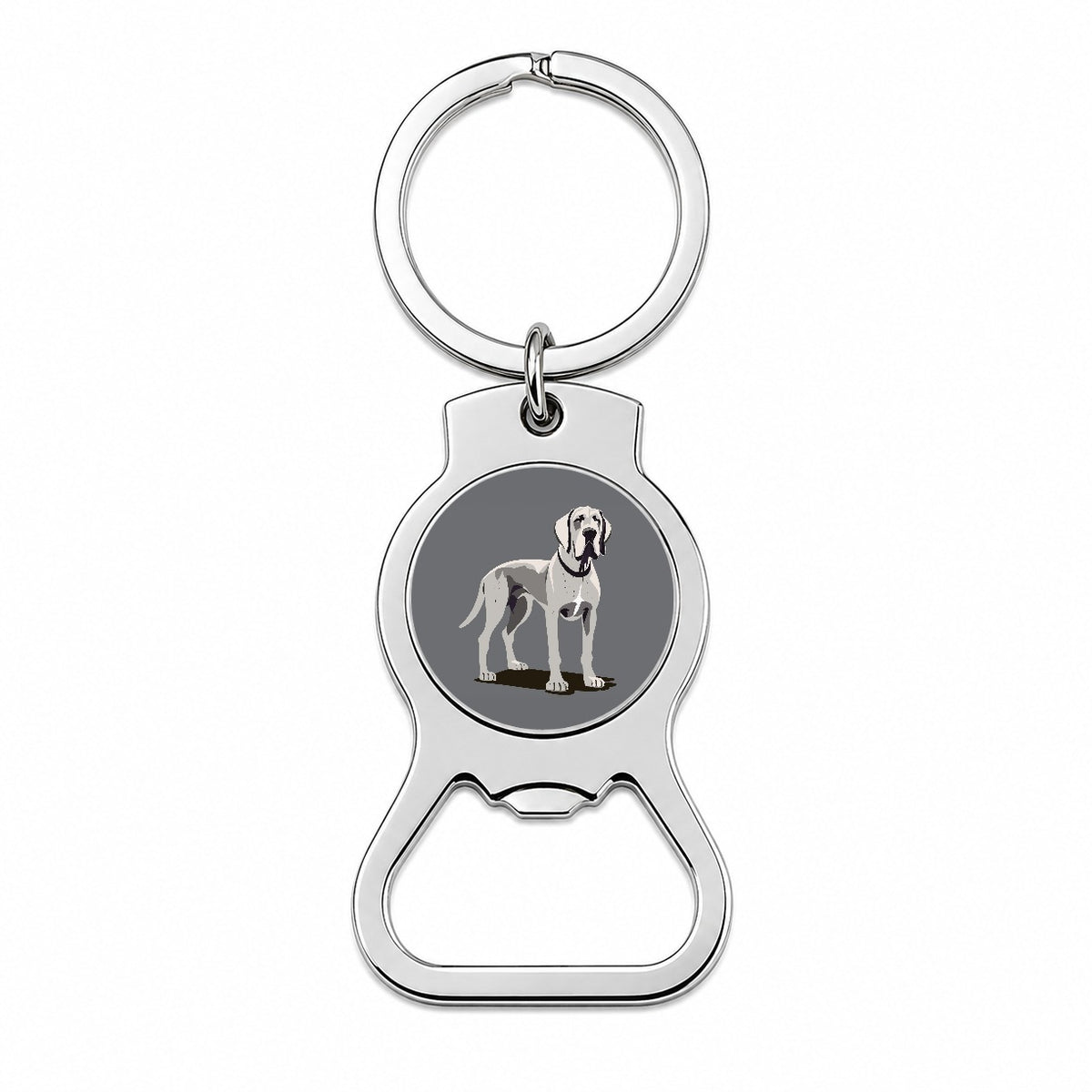Great Dane Dog Standing Bottle Opener Keychain