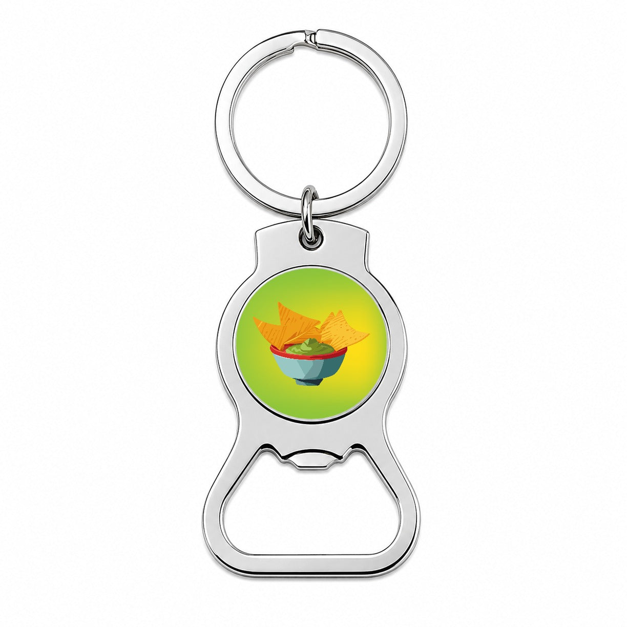 Guacamole and Tortilla Chips Bottle Opener Keychain