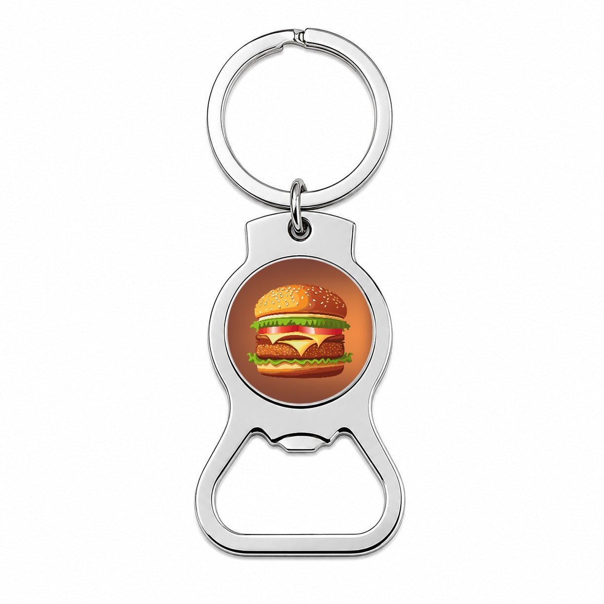 Hamburger Yummy Fast Food Bottle Opener Keychain