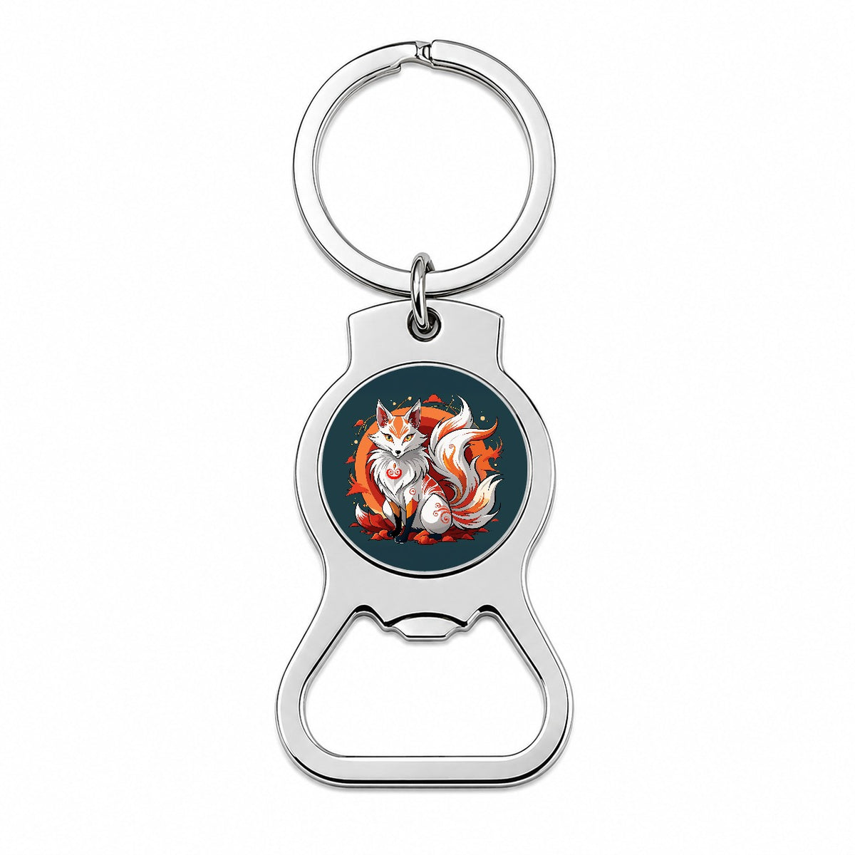 Kitsune Fox Japanese Folklore Bottle Opener Keychain