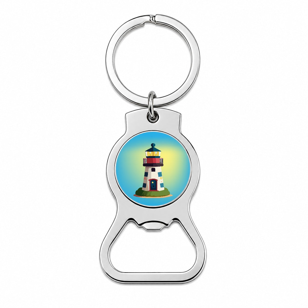 Lighthouse Light House Landmark Ocean Bottle Opener Keychain