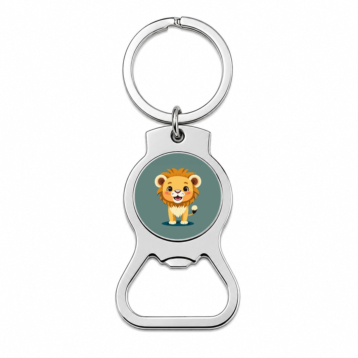 Lion Baby Smiling Standing Bottle Opener Keychain