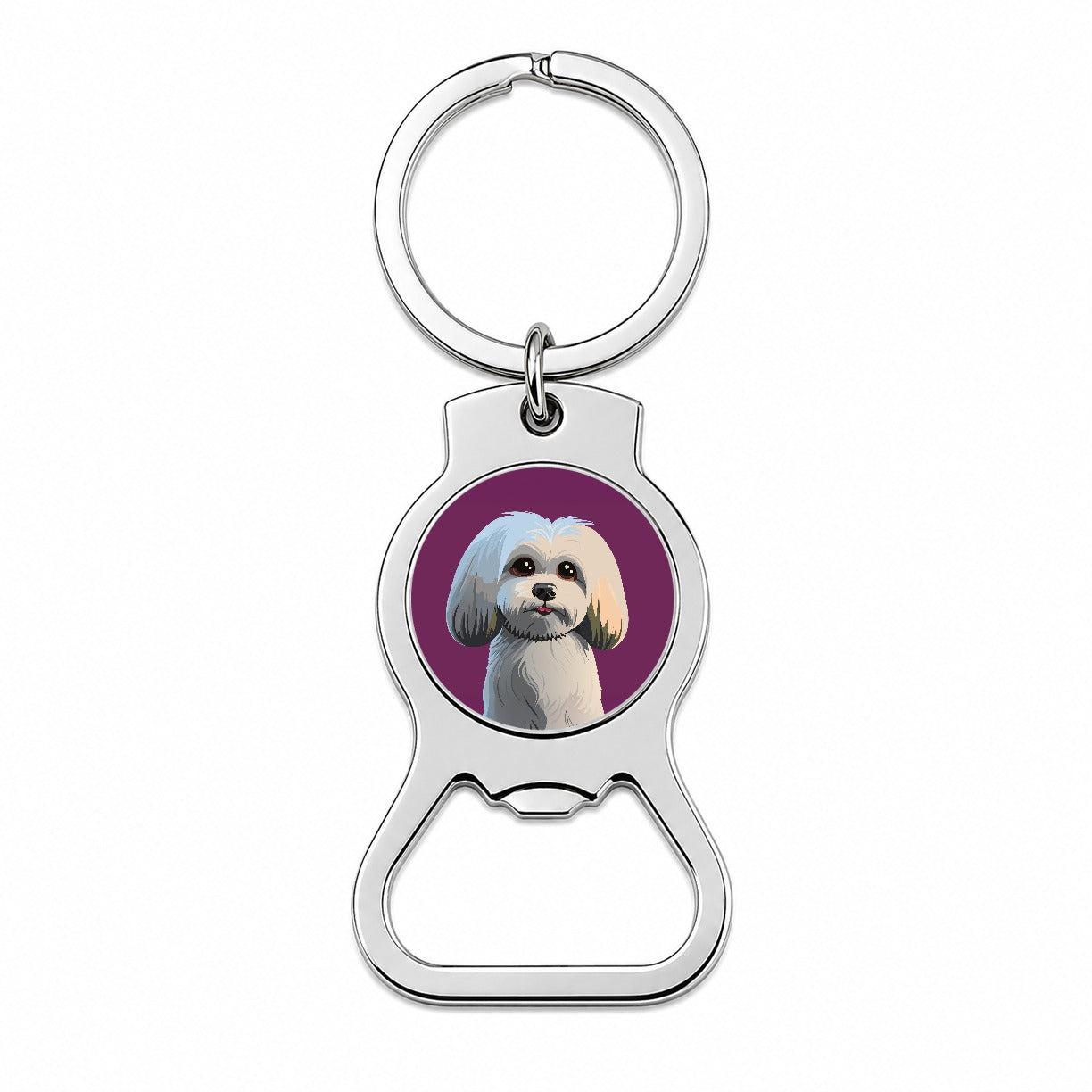 Maltese Dog Cute Bottle Opener Keychain