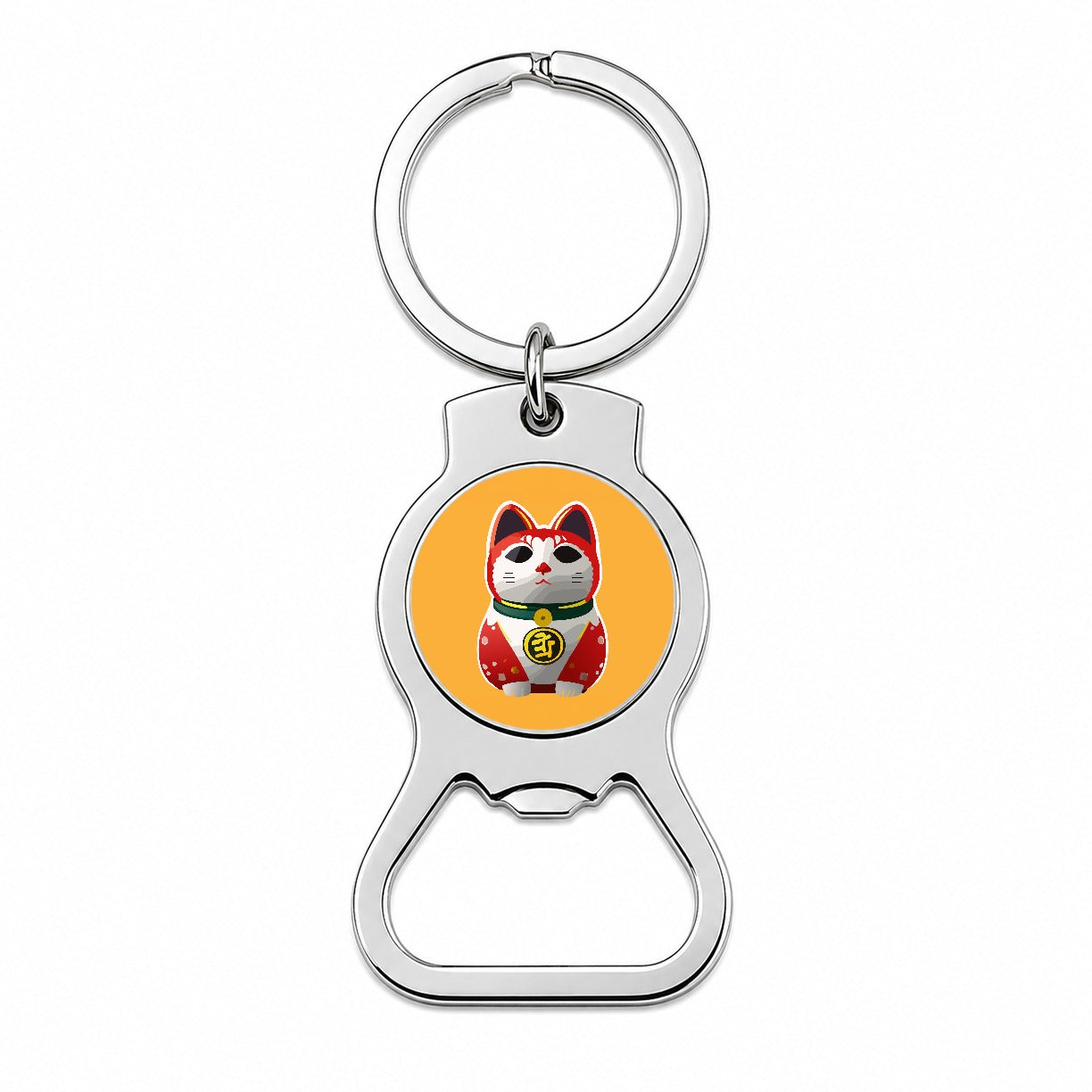 Maneki Neko Lucky Cat Bottle Opener Keychain