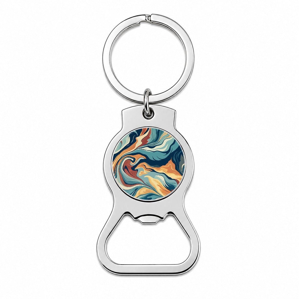 Marble Design Bottle Opener Keychain