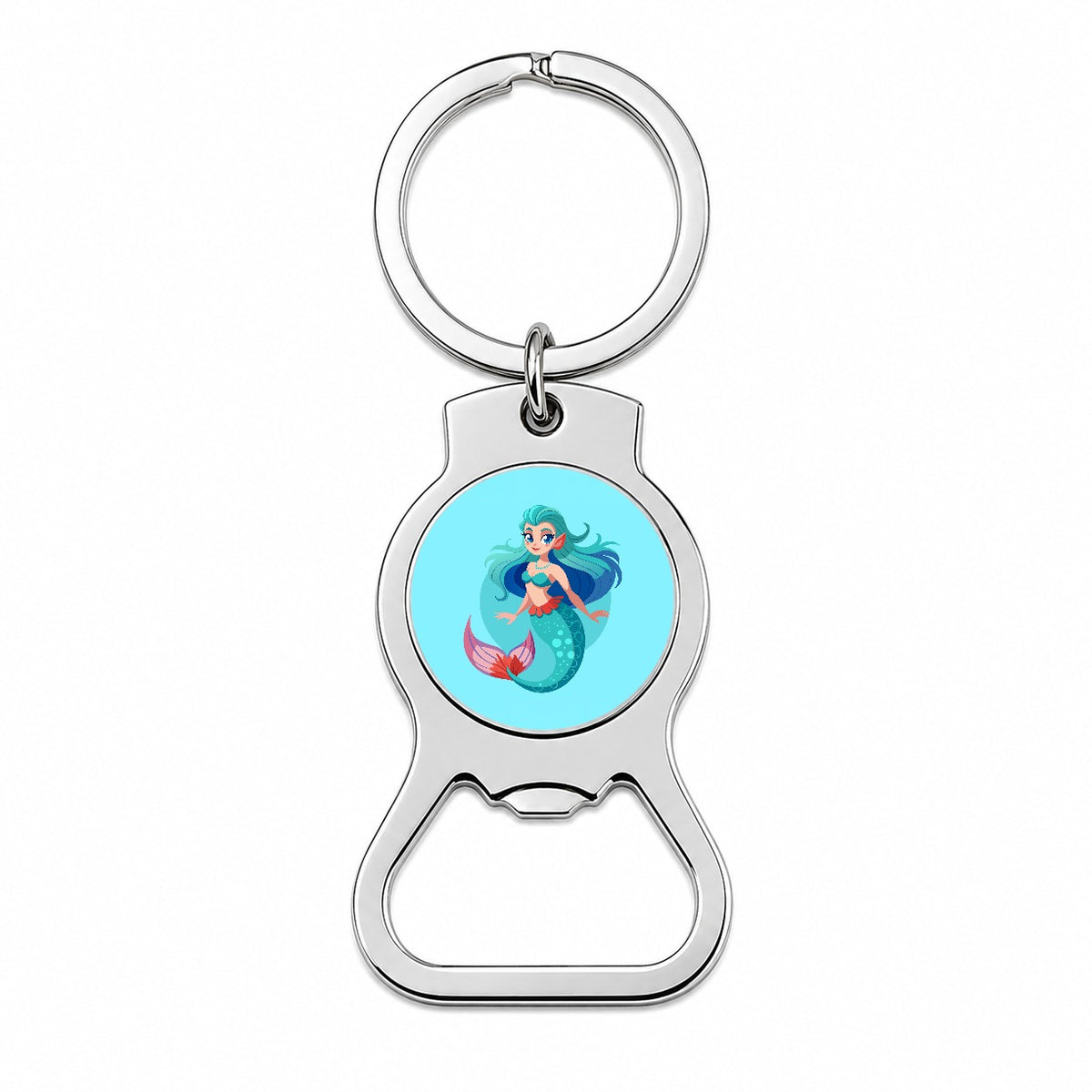 Mermaid with Blue Hair Bottle Opener Keychain