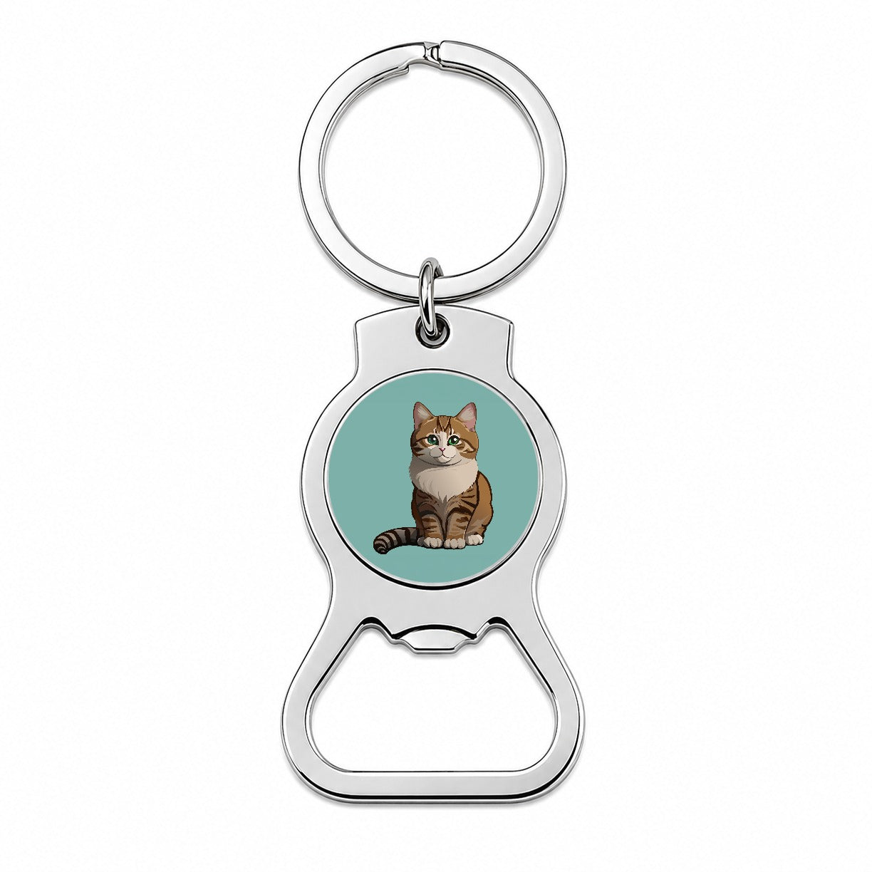 Munchkin Cat Sitting Bottle Opener Keychain