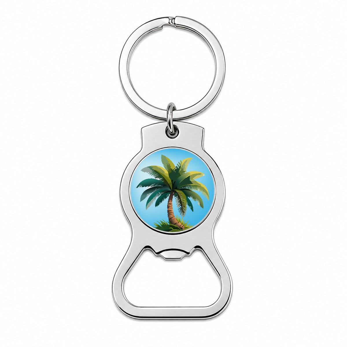 Palm Tree Lush Tropical Bottle Opener Keychain