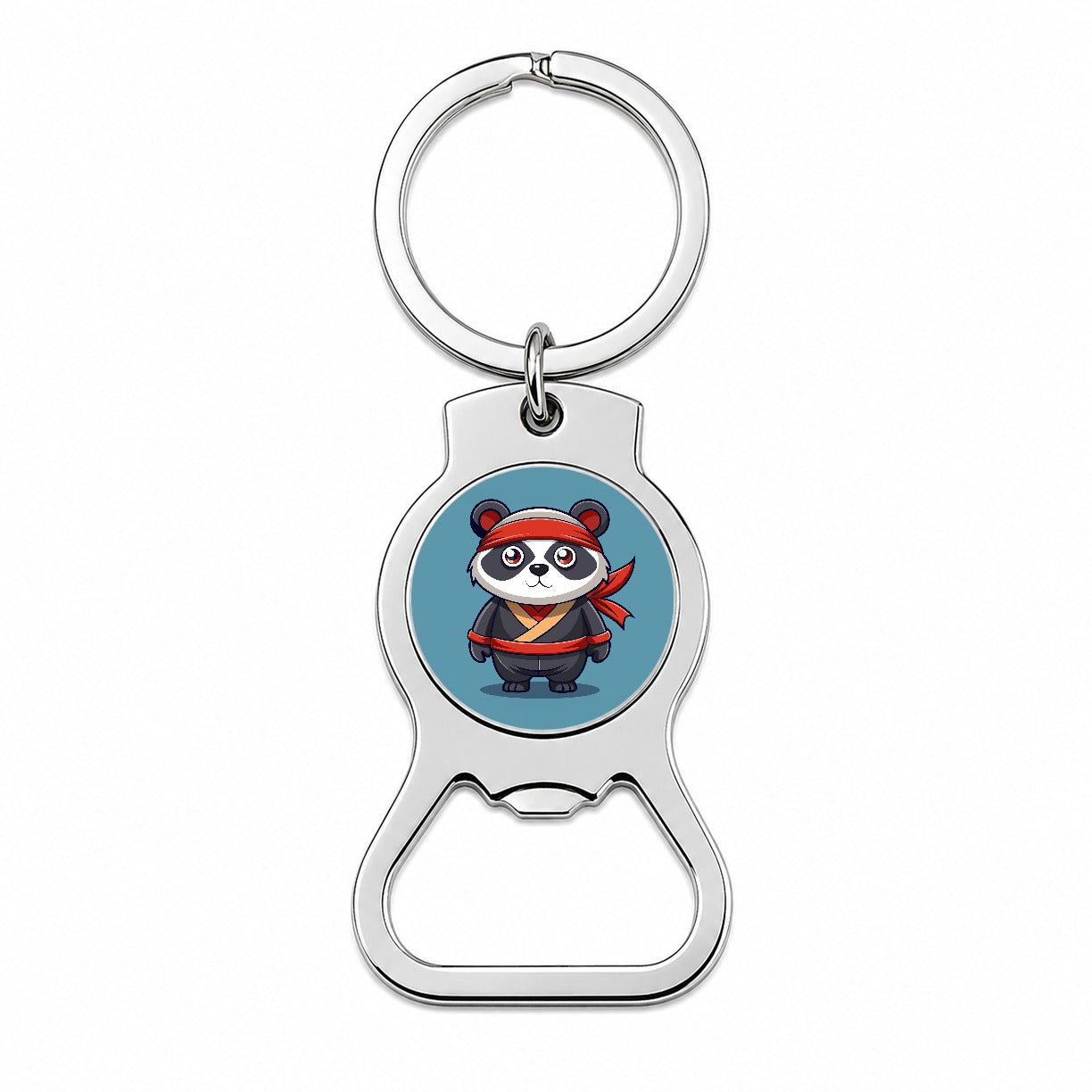 Panda Ninja Bottle Opener Keychain
