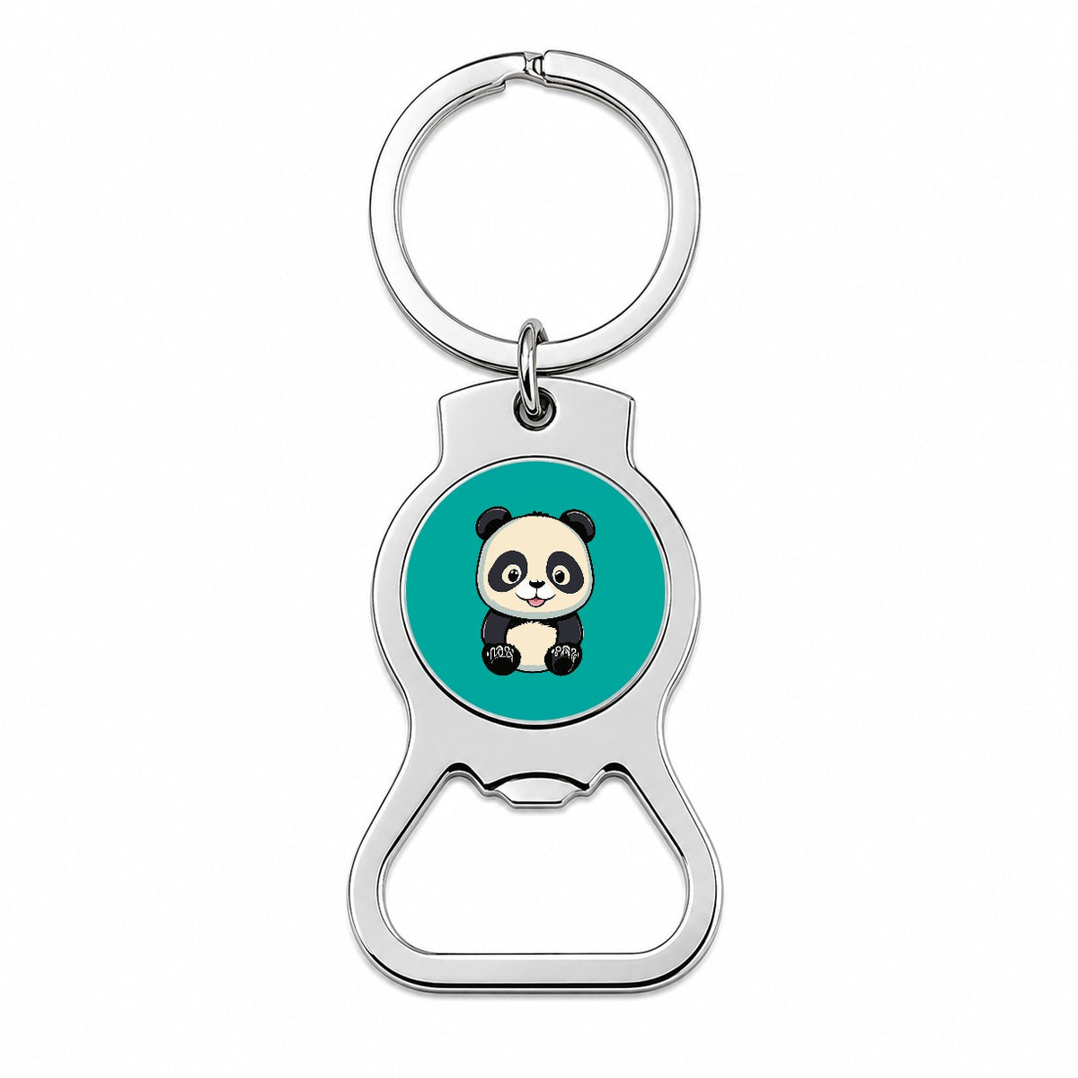 Panda Smiling Sitting Bottle Opener Keychain