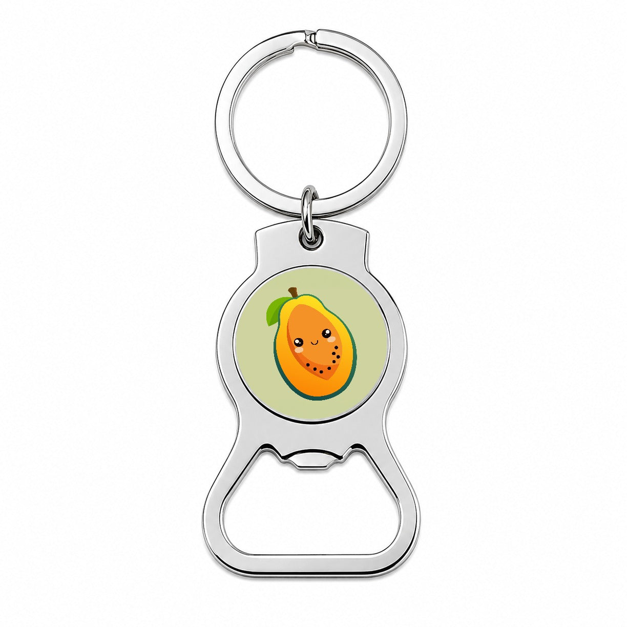 Papaya Cute Happy Fruit Bottle Opener Keychain