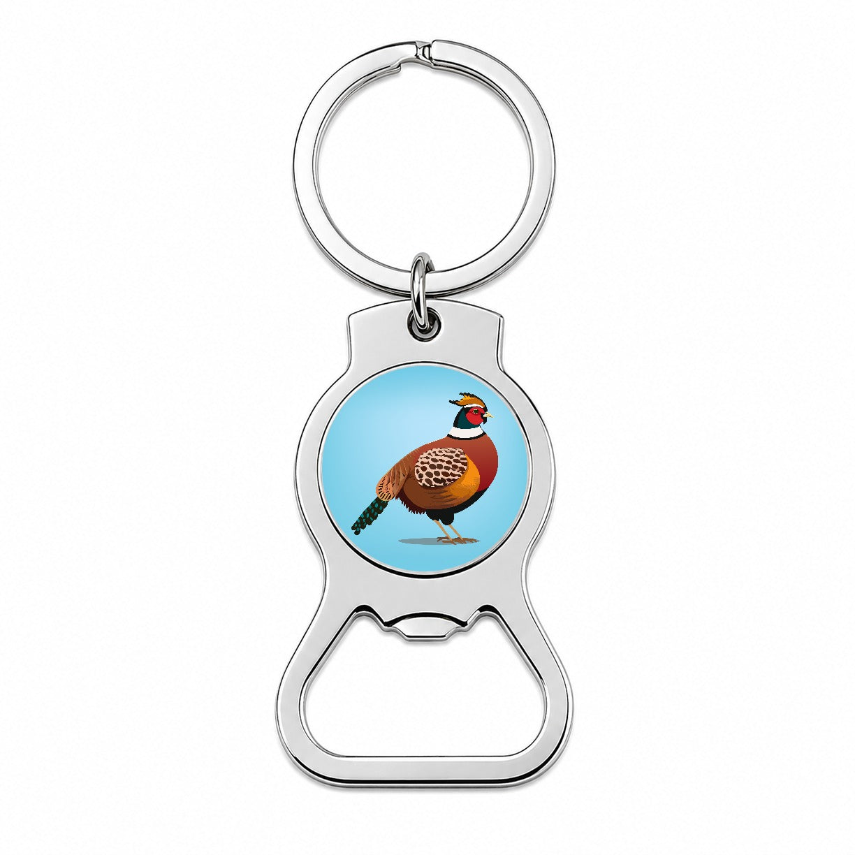 Pheasant Bird Hunting Bottle Opener Keychain
