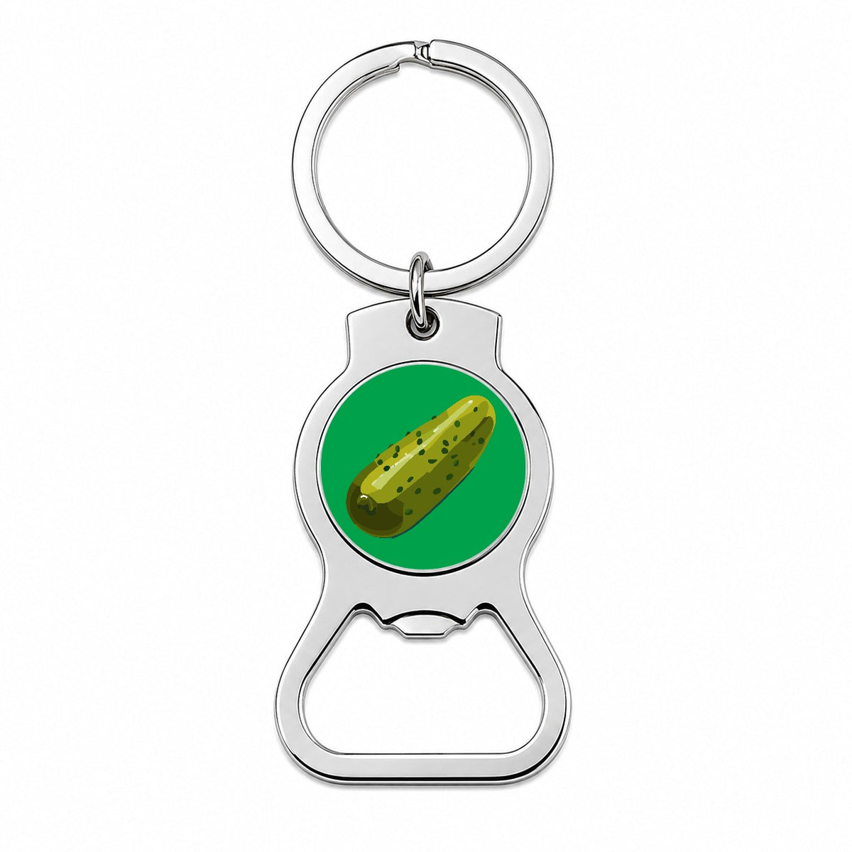 Pickle Green Bottle Opener Keychain