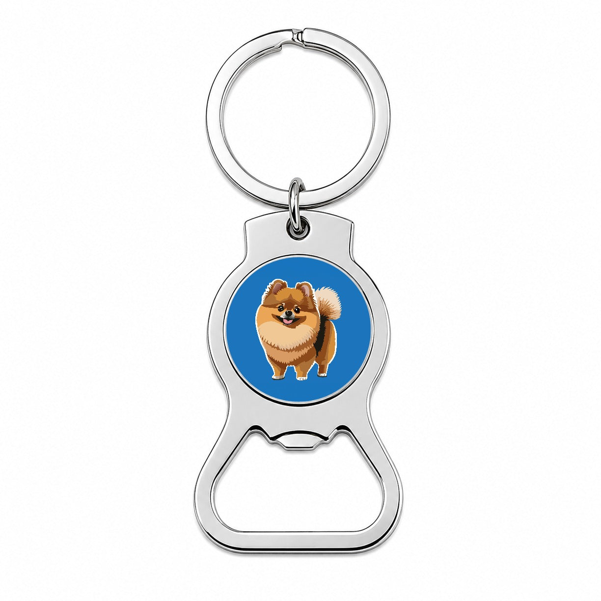 Pomeranian Dog Standing Bottle Opener Keychain