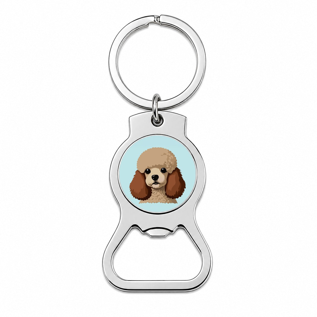 Poodle Head Cute Bottle Opener Keychain