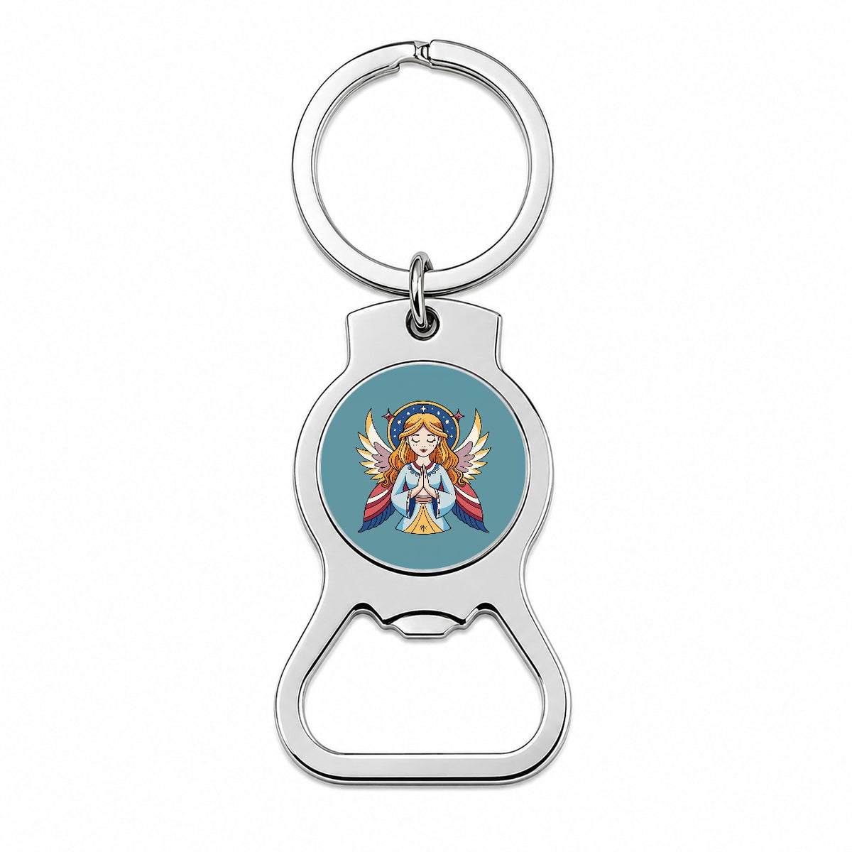 Praying Angel Christian Inspirational Prayer Bottle Opener Keychain