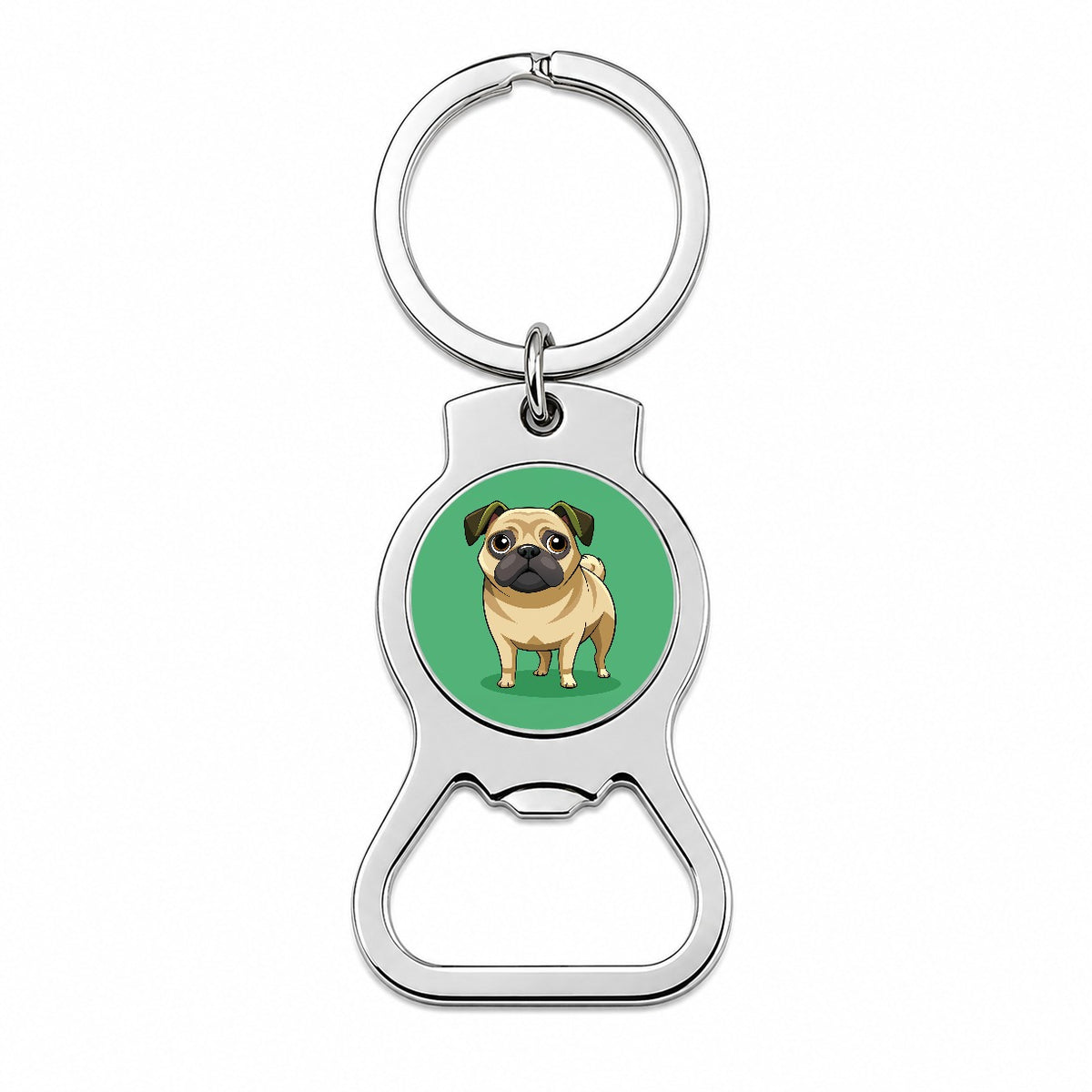 Pug Cute Standing Bottle Opener Keychain