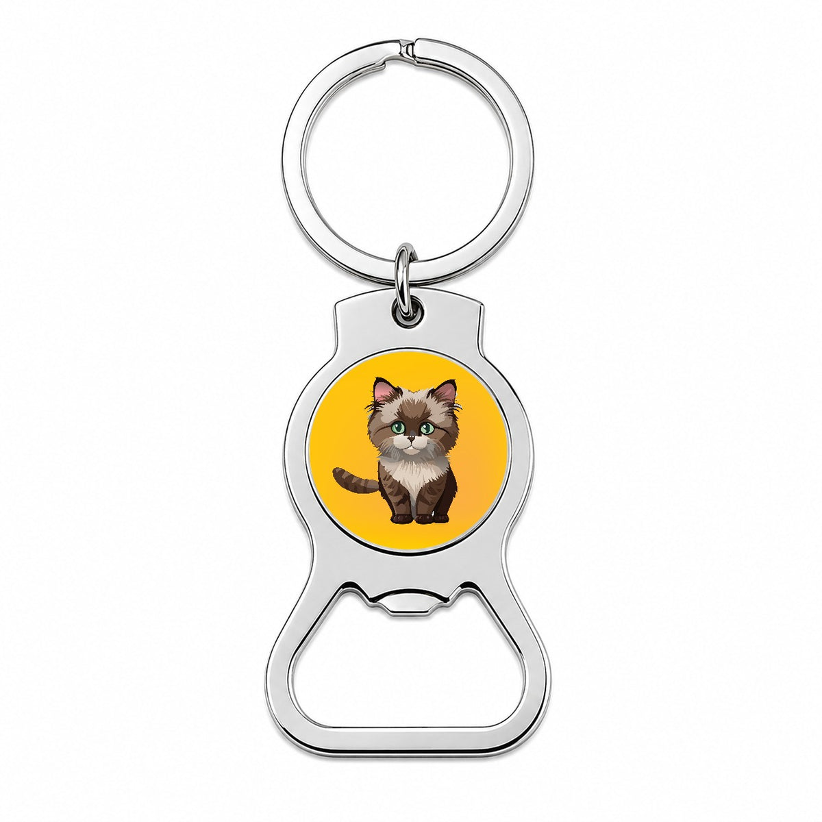 Ragdoll Cat Kitten Bottle Opener Keychain
