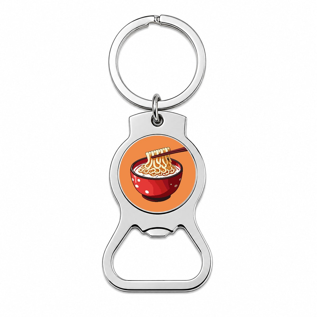 Ramen Red Bowl Chopsticks Food Bottle Opener Keychain