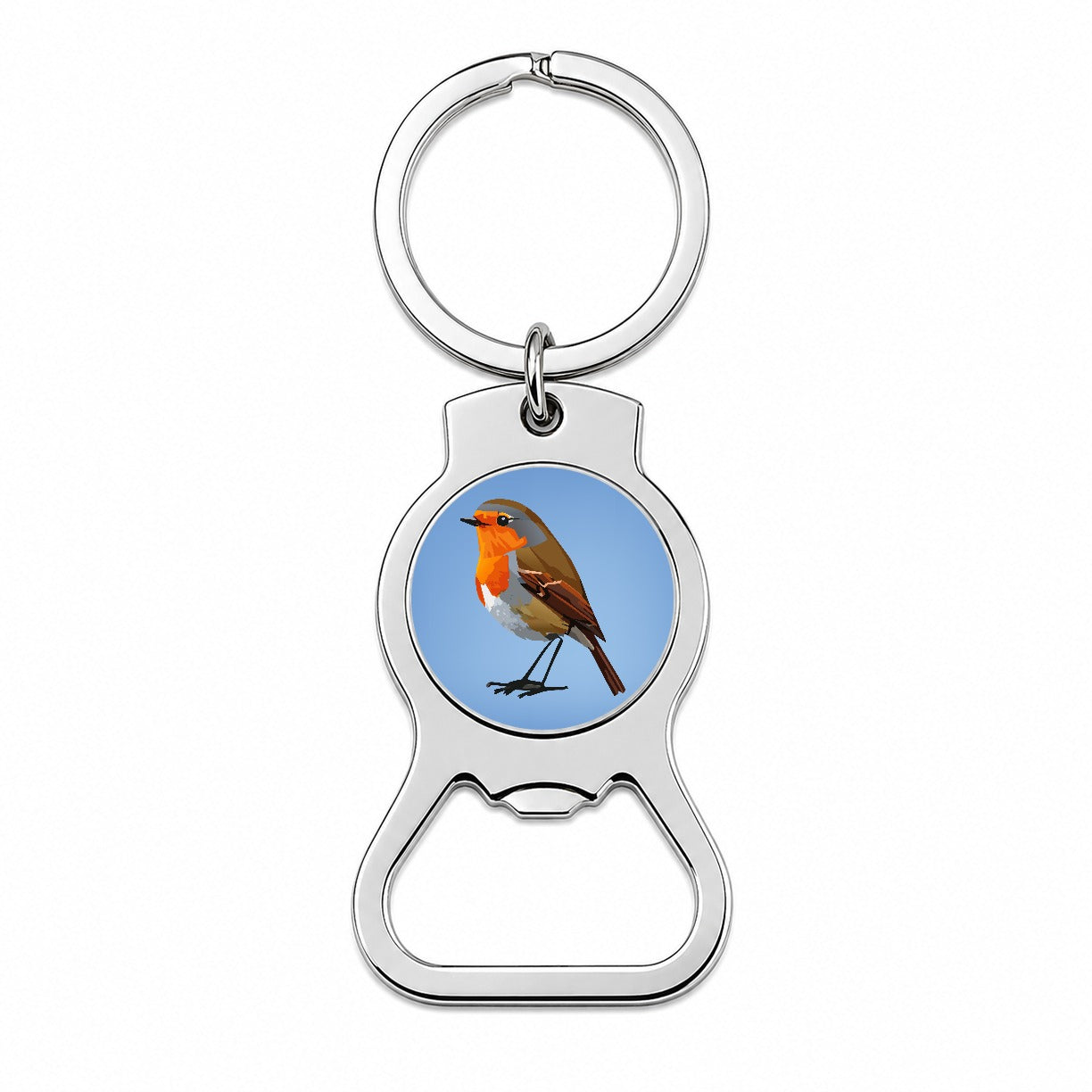Robin Bird Bottle Opener Keychain
