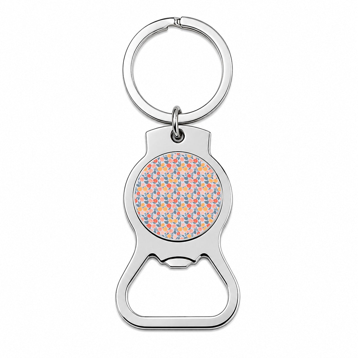 Roses Floral Flowers Muted Pattern Bottle Opener Keychain